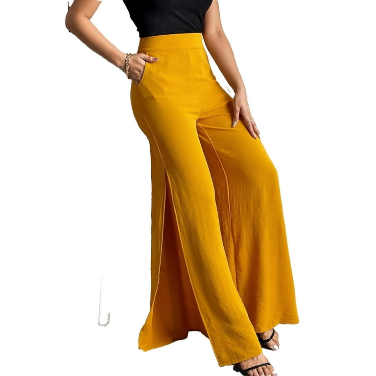 Mustard colored women's pants hotsell