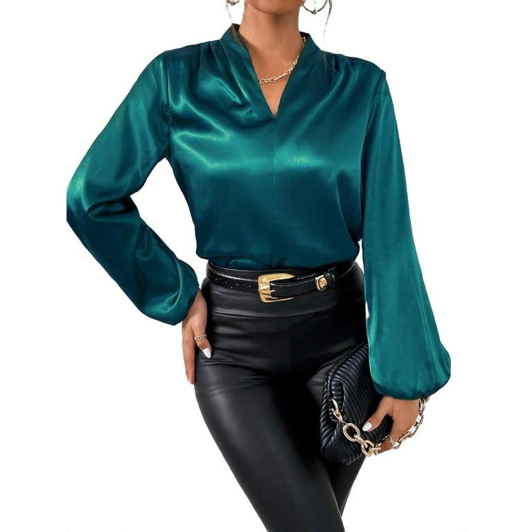 Elegant Solid V Neck Tops Elegant Solid V Neck Tops