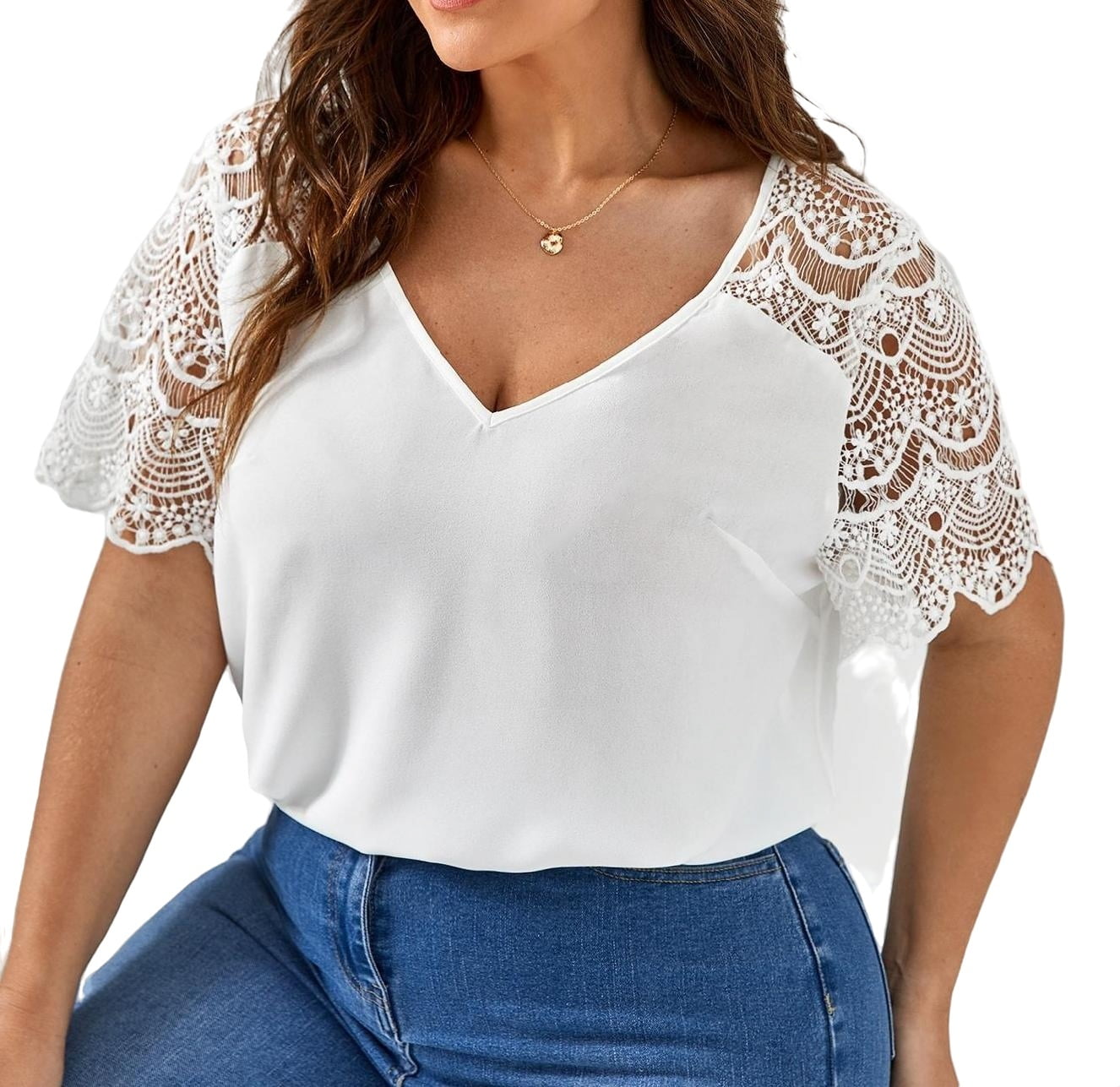 JWD Plus Size Tops For Women Summer Blouse Waffle Knit, 55% OFF