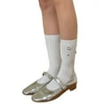 thumbnail image 1 of Elegant Solid Womens Rhinestone Ribbed Socks Summer Spring Girls Calf Socks, 1 of 20
