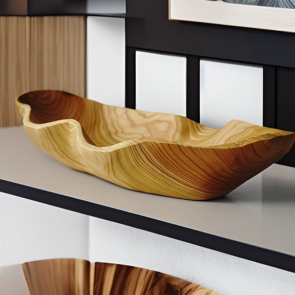 Elegant Solid Wood Serving Tray, Multi-Functional Storage Tray for Fruits, Snacks Keys, Ideal for Coffee Table, Kitchen Dining Room Home Decoration