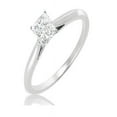 thumbnail image 1 of Elegant Solitaire Ring Half Carat Princess Cut Diamond on Gold, 1 of 2