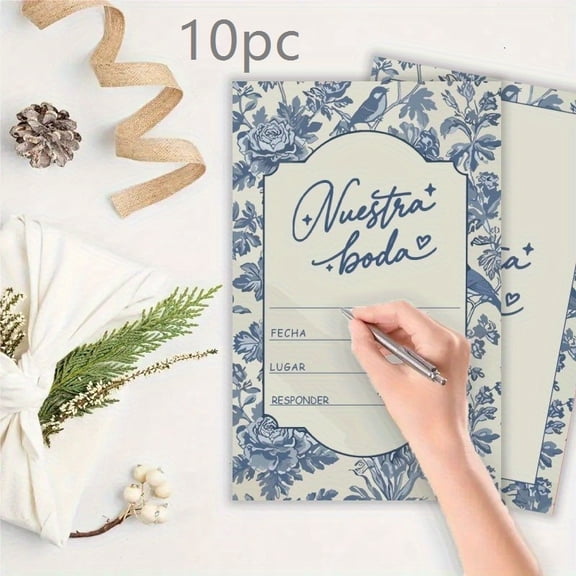 Elegant Spanish Wedding Invitation Cards with Floral Design - Romantic and Versatile for All Wedding Occasions