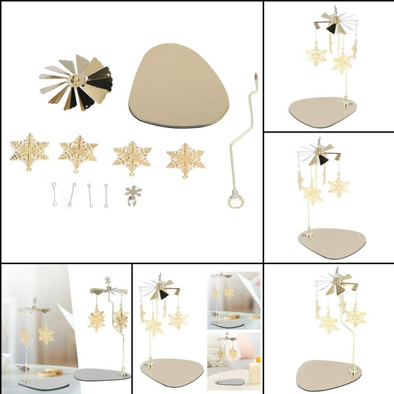 Elegant Spinning Candle Holder, Magnetic Rotating Tray with Accents, Perfect for Parties Photos