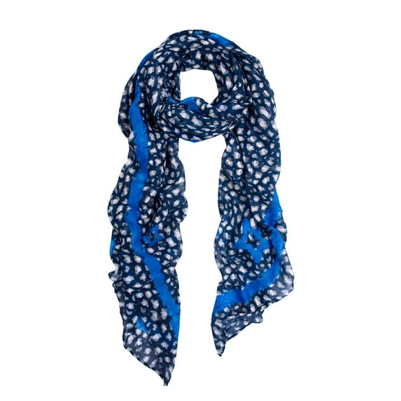 Elegant Spot Leopard Animal Print Scarf with Brushed Border