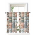 thumbnail image 1 of Elegant Spring Floral Curtains 45 Inch Length,Sheer Curtains for Bedroom Living Room Window Summer Botanical Plaid Farmhouse Rod Pocket Drapes Kitchen Curtains Small Half Window 42"x45" 2 Panels, 1 of 6
