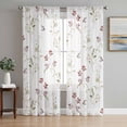 thumbnail image 1 of Elegant Spring Floral Sheer Curtains 72 Inch Length 2 Panels Set, Watercolor Birds Summer Botanical Voile Window Treatment Rod Pocket Curtains Sheers Drapes for Bedroom/Living Room/Kitchen 52"x72"x2, 1 of 7
