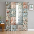 thumbnail image 1 of Elegant Spring Floral Sheer Curtains 72 Inches Long 2 Panels Set, Window Sheer Curtains for Living Room/Bedroom, Summer Botanical Plaid Farmhouse Light Filtering Rod Pocket Curtain 52'' x 72'' x 2, 1 of 7