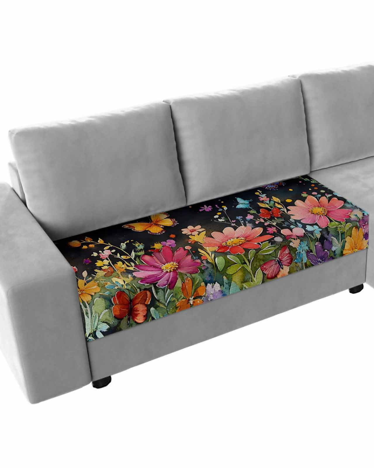 Elegant Spring Floral Sofa Couch Cushion Covers Washable, Removable ...