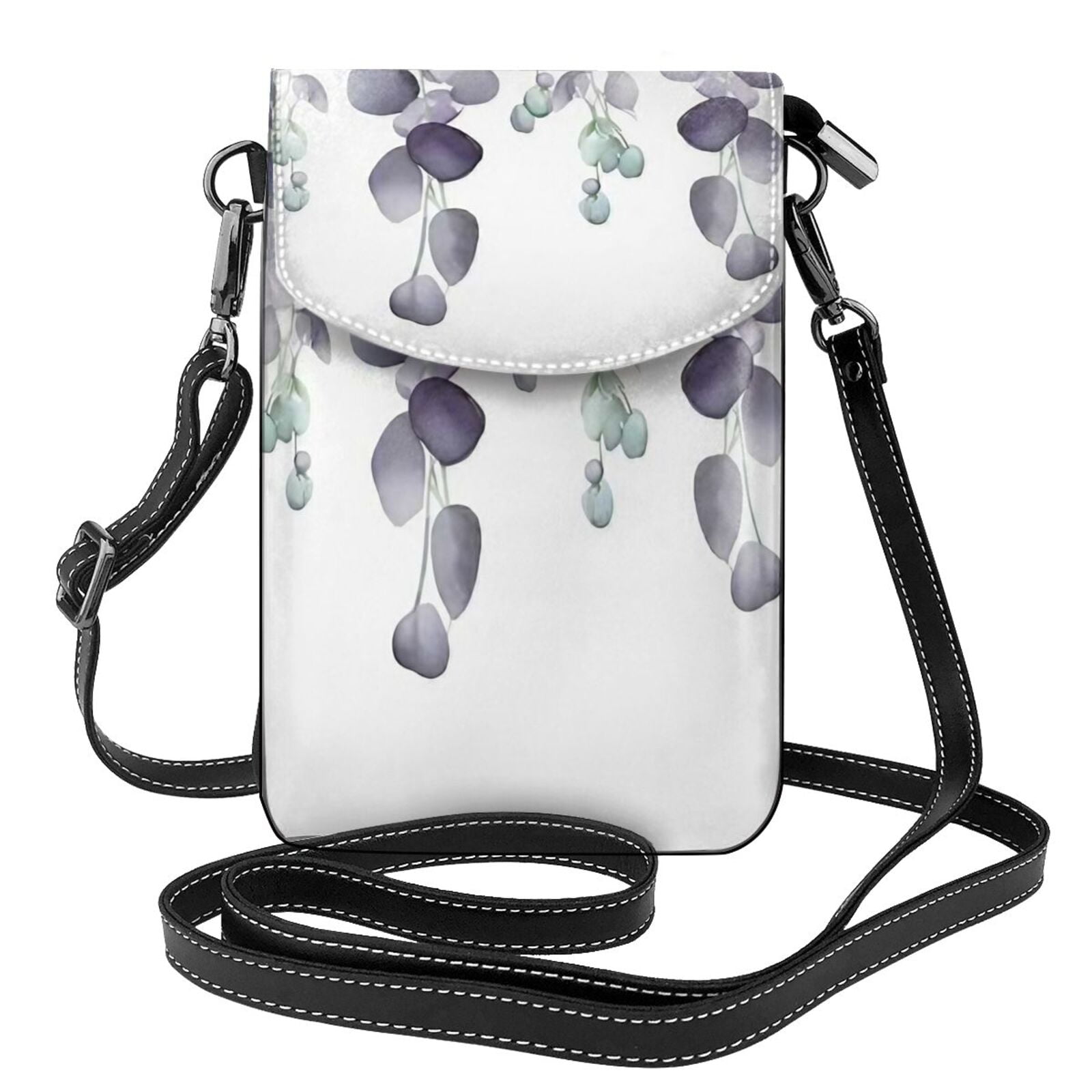 Elegant Spring Leaf Purple Lavender Vintage Women Soft Pu Leather
