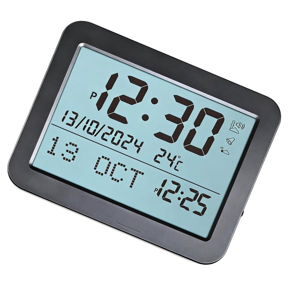Elegant Square Design Alarm Clock Including LCD Screen Snooze Alarm Temperature Monitor