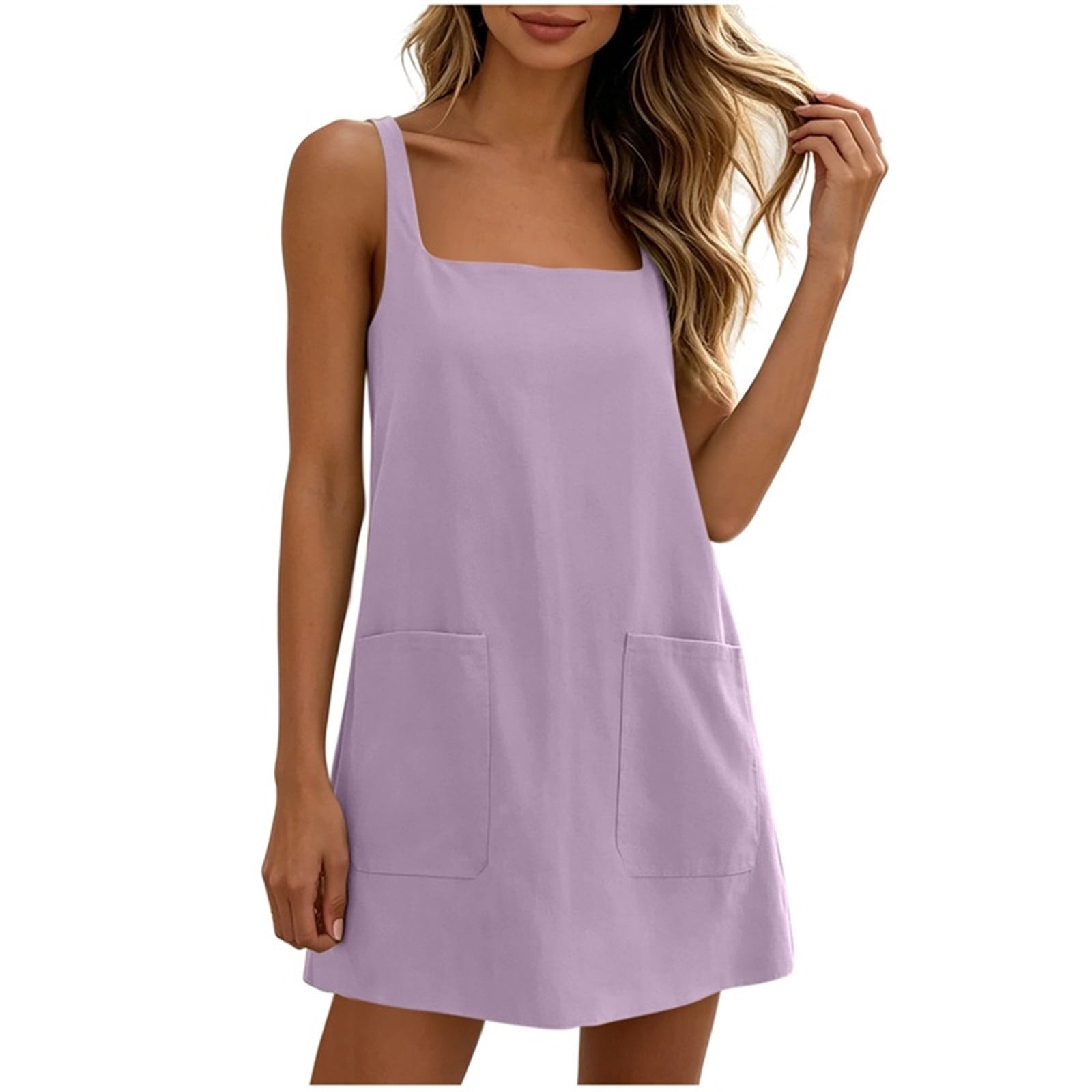 Elegant Square Neck Linen Mini Dress for Women Summer Loose Sleeveless Wedding Guest Casual Dresses with Pockets - Walmart.com Elegant Square Neck Linen Mini Dress for Women Summer Loose Sleeveless Wedding Guest Casual Dresses with Pockets - Walmart.com