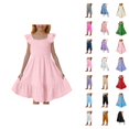 thumbnail image 1 of Elegant Square Neck Ruffle Back Sleeveless Dress For Girls Twirl Party Gown With Flowy Skirt, 1 of 6