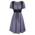 thumbnail image 1 of Elegant Square Neck Short Sleeve Dress for Women Stage Performance Show Court Gown Themed Outfit, 1 of 3
