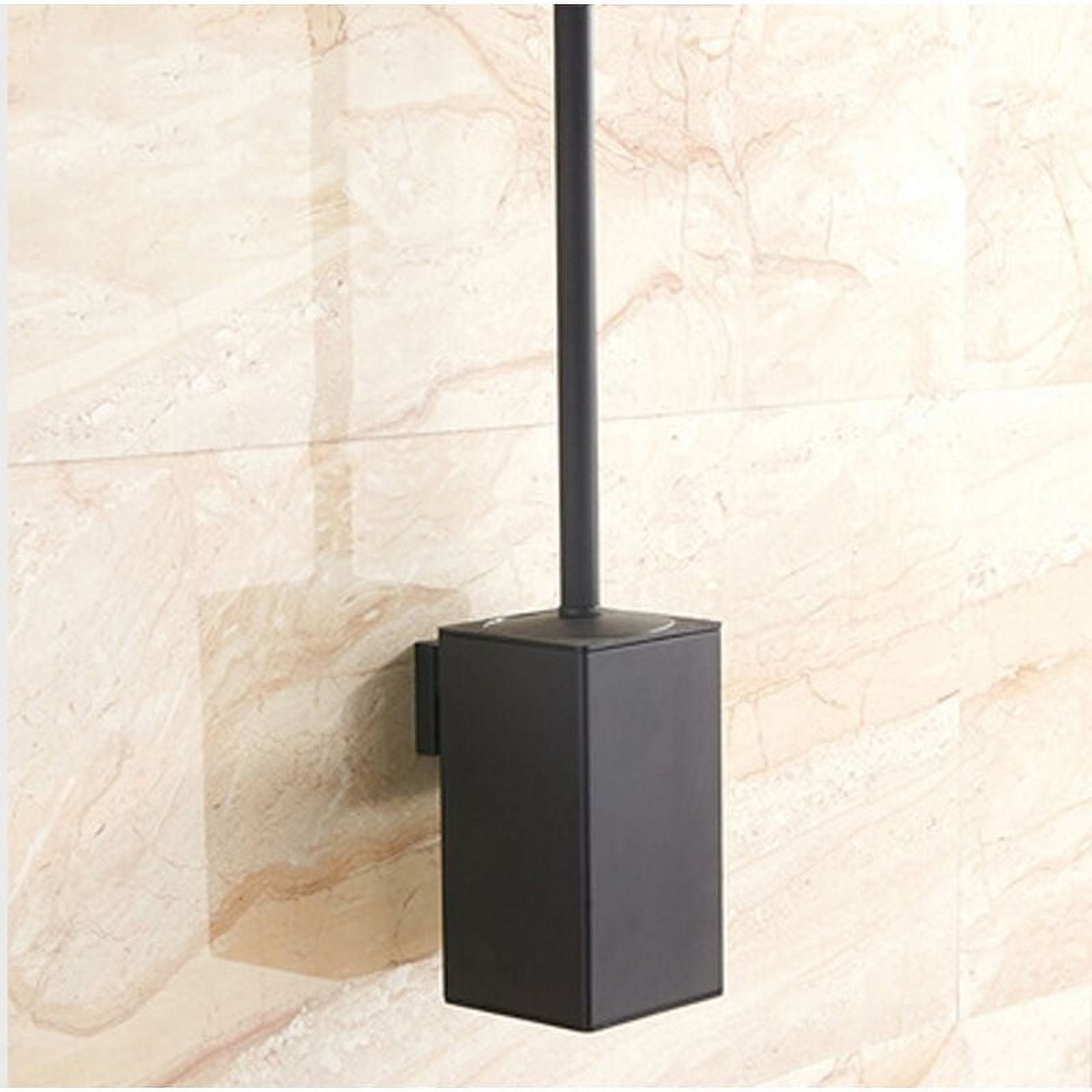 Black Stainless Steel Wall-Mounted Toilet Brush Holder Set