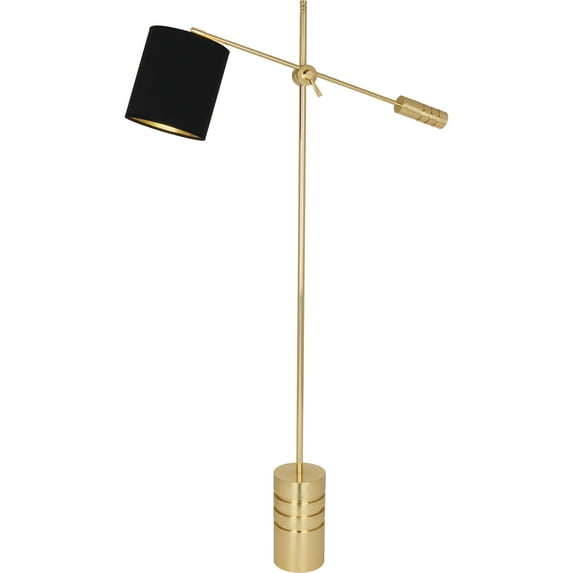 Elegant Srkashlteni Adjustable Floor Lamp with Black Fabric Shade & Gold Lining - Modern Brass Finish, Full Range Dimmer, UL Listed - Perfect for Living Rooms & Sitting Spaces