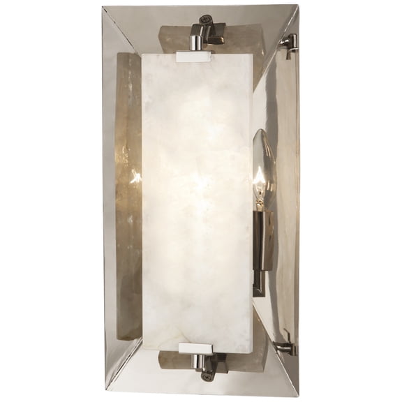 Elegant Srkashlteni Alabaster Wall Sconce - Polished Nickel Finish, Soft Ambient Lighting, Ideal for Dry or Damp Locations