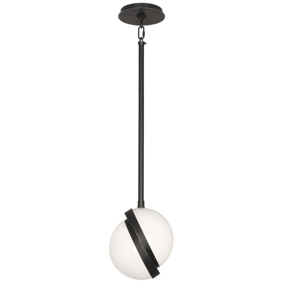 Elegant Srkashlteni Collection Pendant Light - Deep Patina Bronze Finish, Cased White Glass Shade, E26 Socket - 120V, UL Listed for Dry/Damp Locations