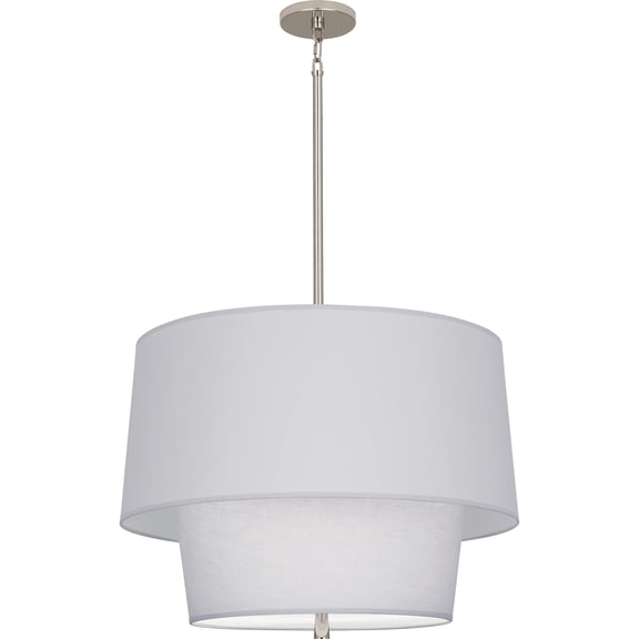 Elegant Srkashlteni Collection Pendant Light - Gray Fabric Shade, Polished Nickel Finish, Multi-Size Options, UL Listed for Dry Location
