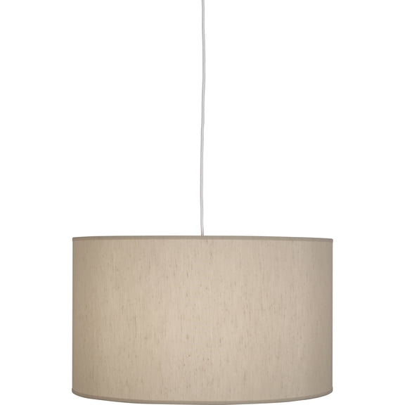 Elegant Srkashlteni Collection Pendant Light - White Painted Finish with Bone Dupioni Fabric Shade & Fabric Diffuser | Medium E26 Socket | Modern Lighting Fixture for Versatile Dcor