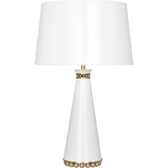 Elegant Srkashlteni Collection Table Lamp - Lily Lacquered Finish with Brass Accents & Gold Lined Shade - Modern Home Decor Lighting Fixture