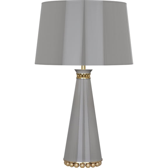 Elegant Srkashlteni Collection Table Lamp with Smoky Taupe Finish and Brass Accents - 29.38” Height, Dimmer Switch, UL Listed Lighting Fixture