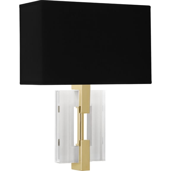Elegant Srkashlteni Collection Wall Sconce - Modern Brass Finish with Crystal Accents, Black Parchment Shade - 2-Bulb E26, UL Listed for Dry Location