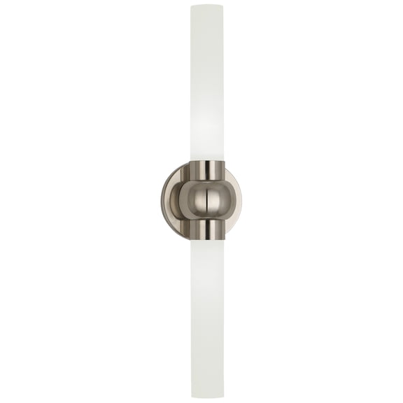Elegant Srkashlteni Collection Wall Sconce - Transitional & Contemporary Minimalist Design with White Frosted Glass Shades - Antique Silver Finish - Ideal for Bath Spaces