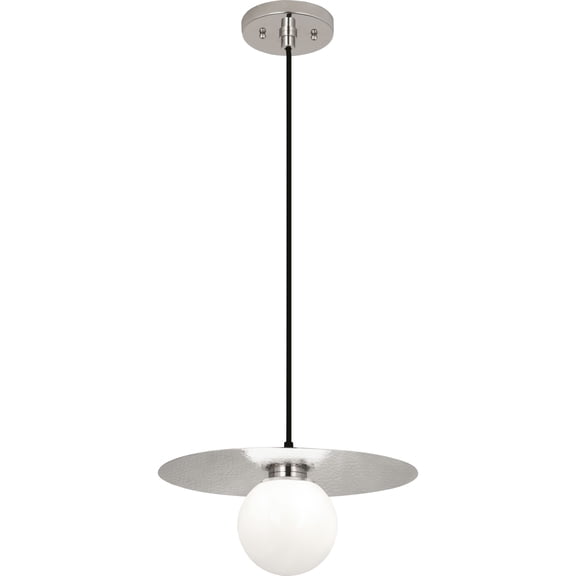 Elegant Srkashlteni Hammered Metal Pendant Light with White Glass Shade - Polished Nickel Finish, G9 BI-PIN Socket, UL Listed for Dry Locations