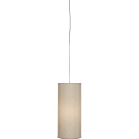 Elegant Srkashlteni Pendant Light | White Finish with Bone Dupioni Fabric Shade | Medium Porcelain E26 Socket | 14-inch Height, Versatile Home Lighting Fixture for Any Décor