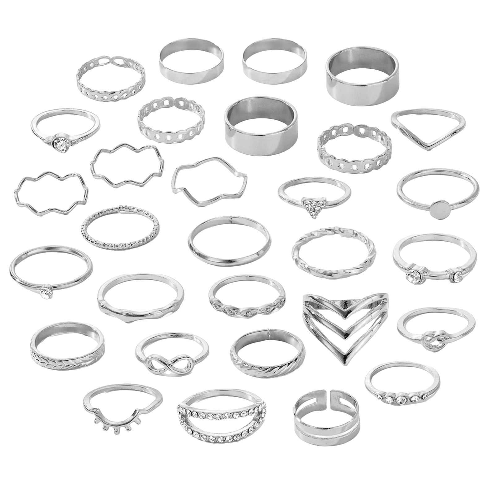 Elegant Stacking Silver/Gold Color Alloy Knot Rings Elegant Stackable ...