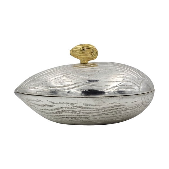 Elegant Stainless Steel Almond Shell Platter – Perfect for Serving Snacks, Adds a Stylish Touch to Your Dining Table, 11 cm