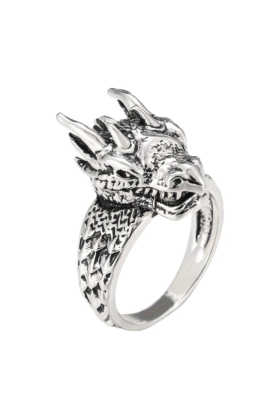 Elegant Stainless Steel Dragon Head Rings Men Unique Jewelry for Fashionistas