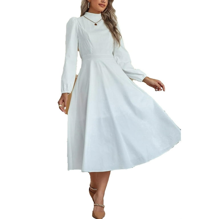 Walmart long 2025 white dress
