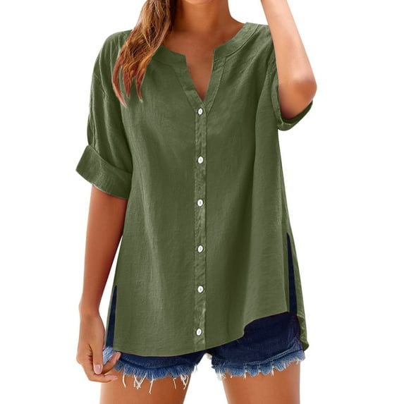 Elegant Stand Collar Blouse for Women Flowy Silhouette Comfortable Day Wear Camouflage M
