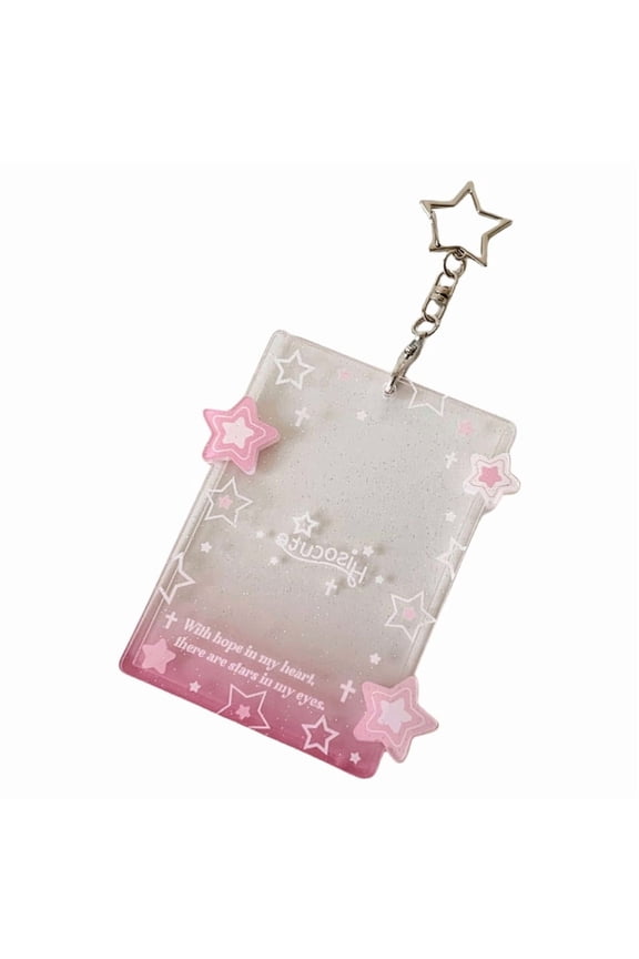 Elegant Star Card Holder Keychain For Kpop Fans Portable Idol Photo Card Organizer With Durable Acrylic Designs