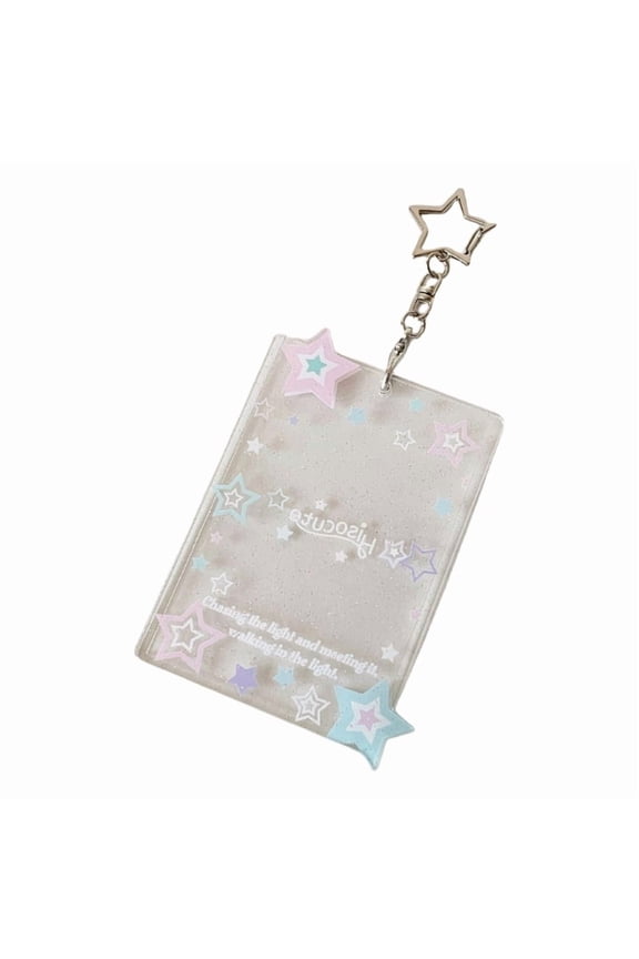Elegant Star Card Holder Keychain For Kpop Fans Portable Idol Photo Card Organizer With Durable Acrylic Designs