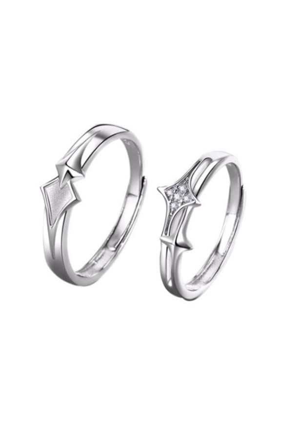 Elegant Star Couple Rings With Adjustable Fit Portable Accessory for Expressing Love and Celebrating Unique Moment