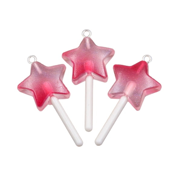Elegant Star Heart Circle Lollipop Pendant Featuring Long Time Use Sturdy Resin Materials Accessory for Daily Use