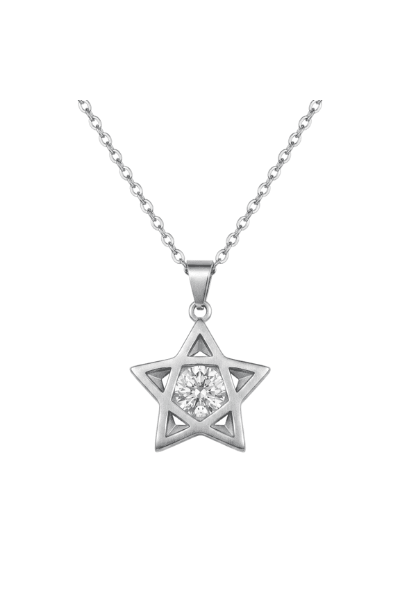 Elegant Star Pendant Necklace for Women | - Five Point Star Charm with Sparkling Crystal S