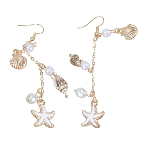 Elegant Star and Conch Earrings Sturdy Alloy Jewelry Portable Earrings for Women’s Stylish Outfits Enhancement