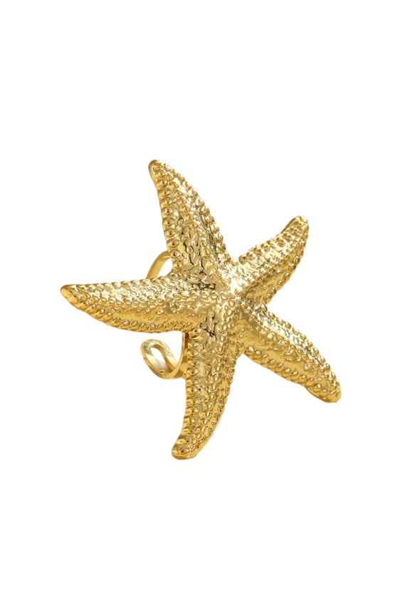 Elegant Starfishes Open Ended Rings Fashion Accessory Portable for Trendy Women Seek Unique Fashion Statement Pieces