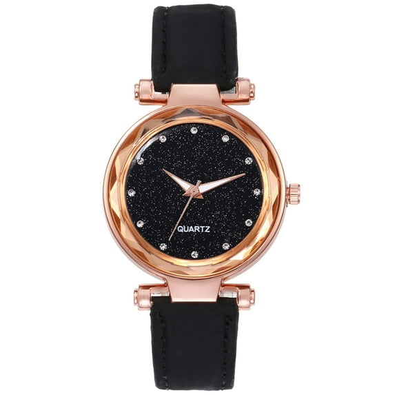 Elegant Starry Sky Frosted Belt Watch for Women with Unique Dial Design