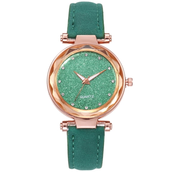 Elegant Starry Sky Frosted Dial Ladies Belt Wristwatch for Women