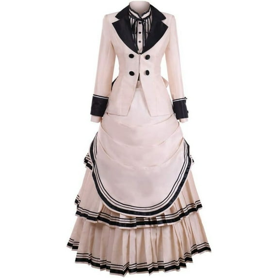 Elegant Steampunk Victorian Evening Gown Bustle Style Edwardian Historical Dress