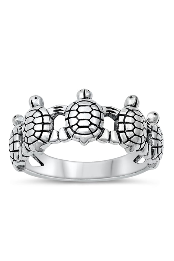 Elegant Sterling Silver Turtle Thumb Ring toe ring pinky ring| Exquisite Full Body Detail | Sizes 4-12