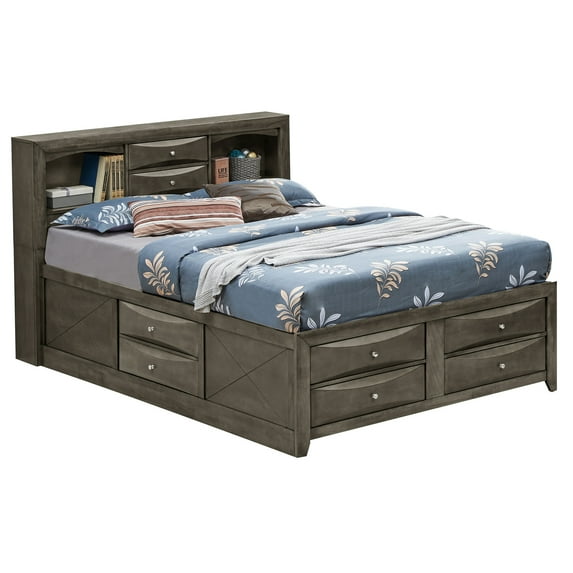 Elegant Storage Bed In Gray For A Modern Home - Enhance Your Living Area Queen With Spacious Under Improve