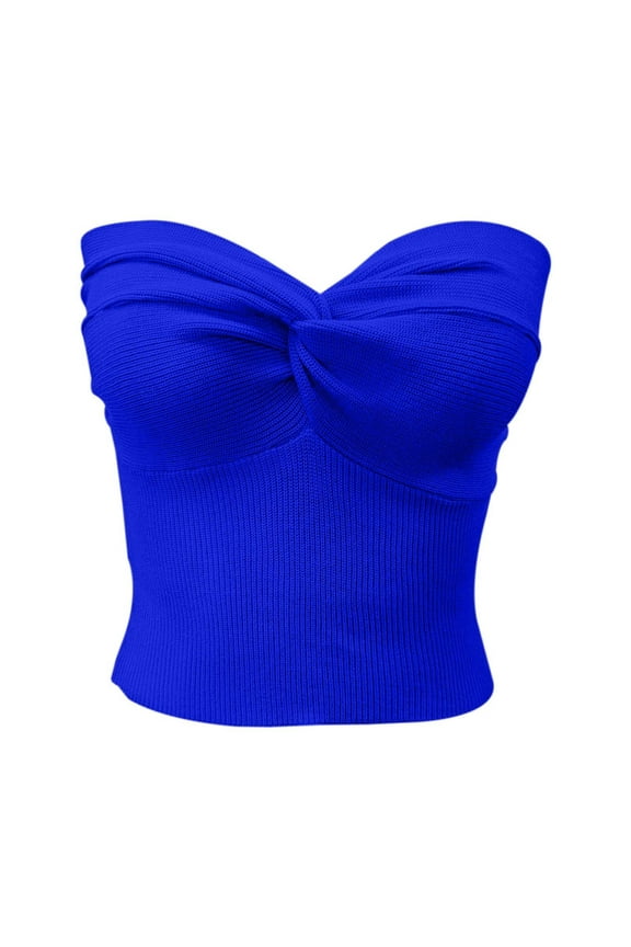 Elegant Strapless Solid Color Knit Top For Women Stretchable Tube Bandeau Bra Crop Tops For Casual Or Party Wear Active Yoga Tops for Women Padded Top 2 Pk Night Gowns Slim Women 1975 Crop Top Petite