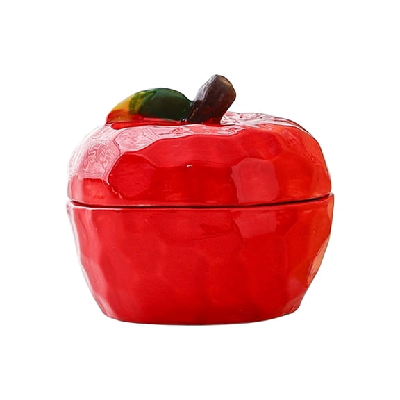 Elegant Strawberry Ceramic Storage Jar, Apples Tabletop Storage Tank Container, Versatile Strawberry Shape Container, Christmas Apples Shaped Ceramic Storage Jar with Lid