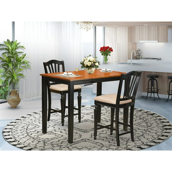 Elegant and Stunning 3 Piece Dining Table Set - Durable Asian Hardwood - Modern Sophistication - 2 Color Options - Perfect for Stylish and Inviting Meals with Loved Ones